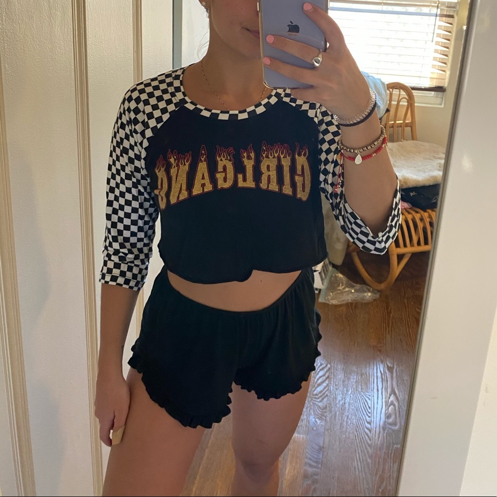 Forever 21 cropped “gang girl” top